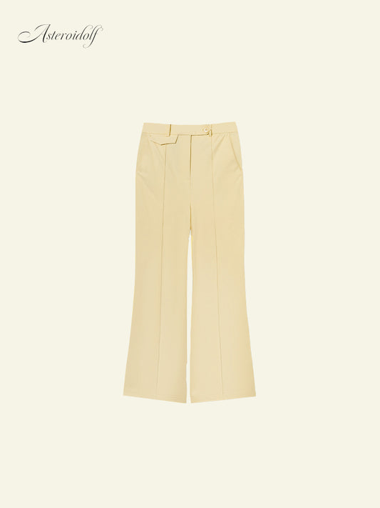 Slant Button Tee Trouser | Duckling Yellow